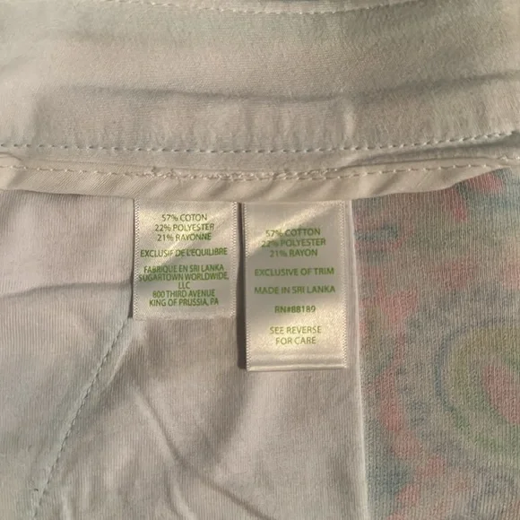 Lilly Pulitzer Women's Floral Pink and Blue Scalloped Hem Shorts - Picture 4 of 5